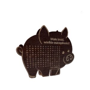 Świnka Skarbonka MAŁE KROKI WIELKIE OSZCZĘDNOŚCI kolor WENGE