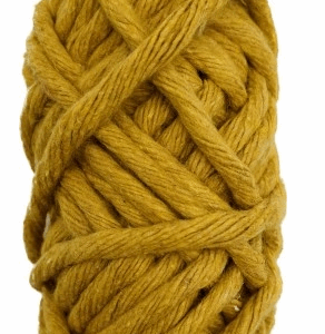 Sznurek bawełniany skręcany MUSZTARDOWY 10m 5mm