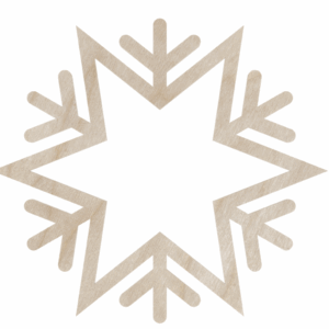 Drewniana zawieszka śnieżynka płatek śniegu na choinkę ze sklejki decoupage