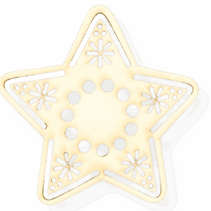 Drewniana zawieszka gwiazda gwiazdka decoupage dekor ze sklejki ozdoba 1szt