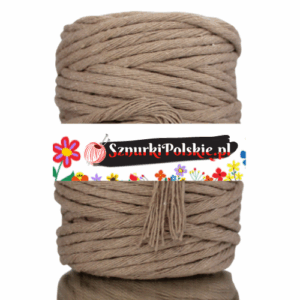 Sznurek bawełniany skręcany BEŻOWY 10m 5mm