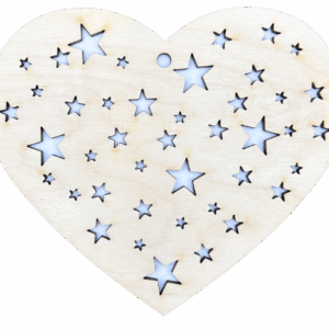 Drewniane serce serduszko zawieszka ze sklejki decoupage dekor 1szt