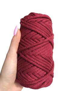 WAS Sznurek bawełniany z rdzeniem bordowy 50m 5mm WAS