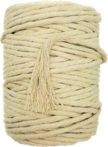 Sznurek bawełniany skręcany JASNY BEŻ 50m 5mm