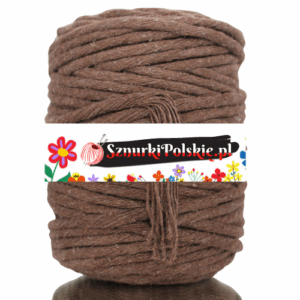 Sznurek bawełniany skręcany BRĄZOWY 10m 5mm