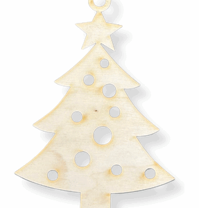 Drewniana choinka drzewko ze sklejki decoupage dekor święta zawieszka 1szt