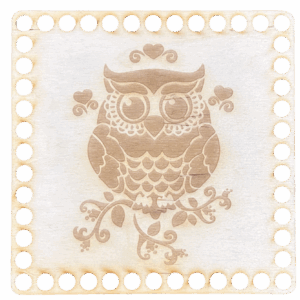 Baza dno koszyka spód kwadrat ażur sowa 15cm ze sklejki makrama decoupage