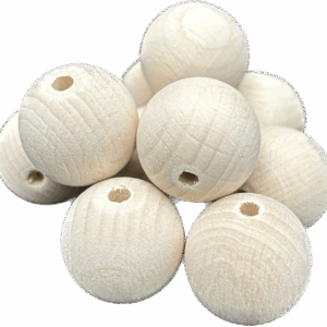 Korale kulki drewniane surowe decoupage 25mm 10szt