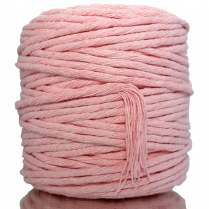 Sznurek bawełniany skręcany RÓŻOWY PINK 100m 5mm