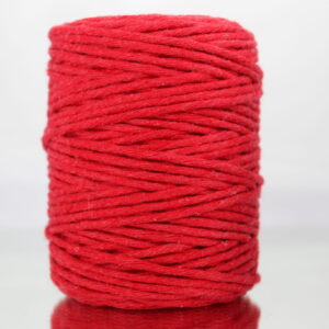 Sznurek bawełniany skręcany CZERWONY 100m 3mm