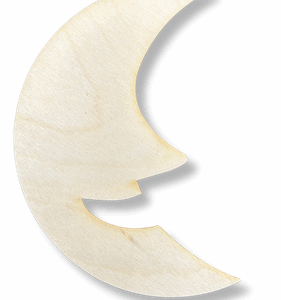 Drewniany księżyc dekor decoupage ozdoba ze sklejki baza 1szt