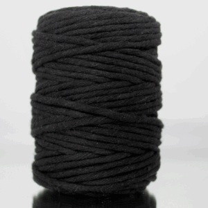 Sznurek bawełniany skręcany CZARNY 50m 5mm