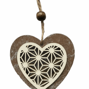 Drewniane serduszko zawieszka 1szt.