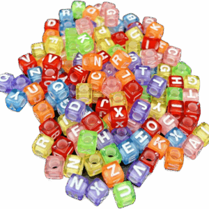 Koraliki korale literki alfabet kostki modułowe