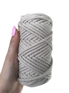 WAS Sznurek bawełniany z rdzeniem jasny beż 50m 5mm WAS