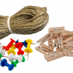 Sznurek jutowy pinezki klamerki dekoracyjne zestaw 2