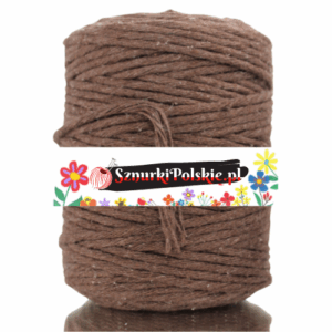 Sznurek bawełniany skręcany BRĄZOWY 20m 3mm