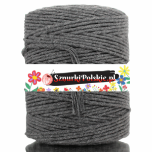 Sznurek bawełniany skręcany 150m 2mm GRAFITOWY