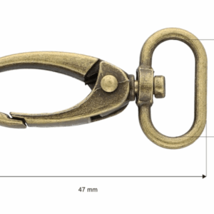 Karabińczyk metalowy 20 mm krab stare złoto