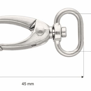 Karabińczyk metalowy 15 mm krab nikiel mat