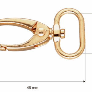 Karabińczyk metalowy 20 mm krab jasne złoto