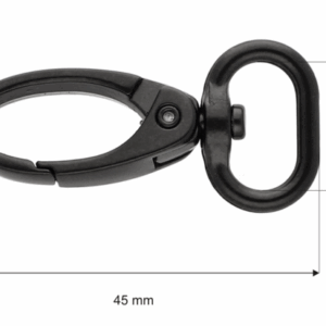 Karabińczyk metalowy 16 mm krab czarny mat