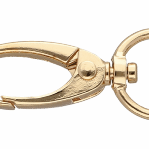 Karabińczyk metalowy 15 mm krab złoto połysk