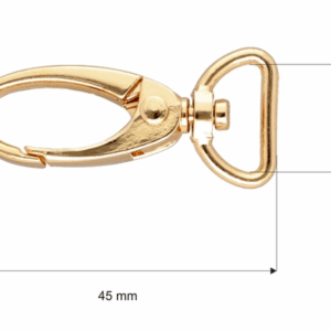 Karabińczyk metalowy 15 mm krab złoto połysk