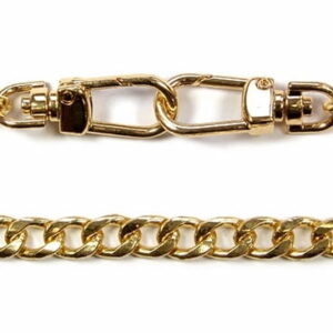 Łańcuszek do torebki z karabińczykiem 120 cm złoty