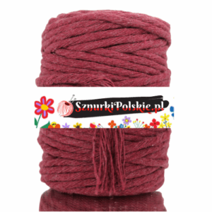 Sznurek bawełniany skręcany BORDOWY 10m 5mm
