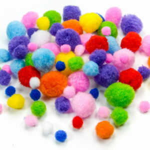 Pompony kolorowe 78 sztuk MIX KOLOROWY