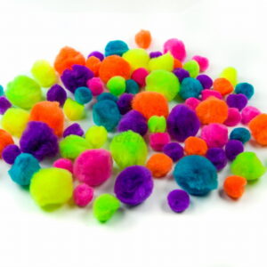 Pompony NEONOWE mix rozmiarów 78 sztuk