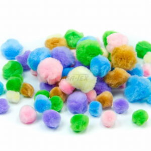 Pompony PASTELOWE mix kolorów 78 sztuk