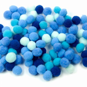 Pompony 1 cm 100 sztuk NIEBIESKIE