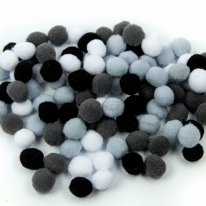 Pompony 1 cm 100 sztuk SZARE