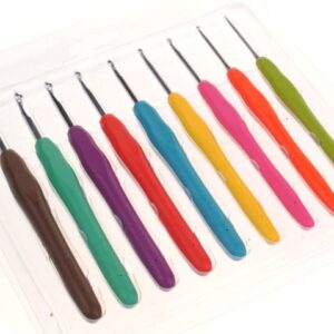 Zestaw szydełek aluminiowych z gumową rączką 9szt