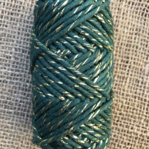 Sznurek bawełniany skręcany ZŁOTA NITKA ZIELONY 40m 3mm