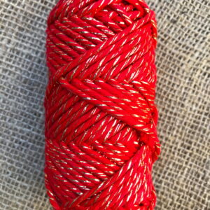 Sznurek bawełniany skręcany ZŁOTA NITKA CZERWONY 40m 3mm