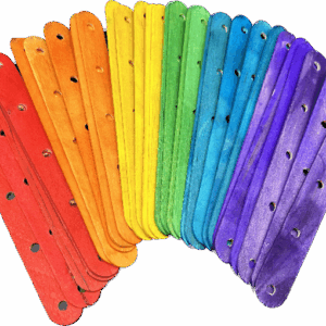 Patyczki kreatywne drewniane kolorowe z dziurkami