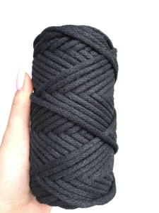 WAS Sznurek bawełniany z rdzeniem czarny 50m 5mm WAS