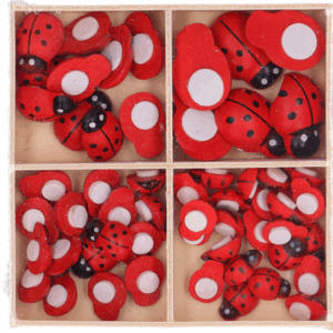 Biedronki przyklejki do dekoracji 4 rodzaje 50 sztuk