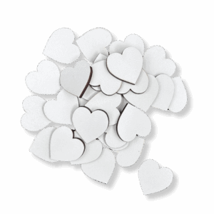 Serce BIAŁE serduszka 3cm sklejka ozdoba dekor 30szt.