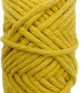 Sznurek bawełniany skręcany ŻÓŁTY 20m 3mm