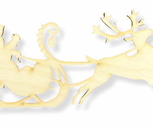 Drewniany Mikołaj Gwiazdor i sanie ze sklejki ozdoba decoupage święta 1szt