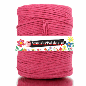 Sznurek bawełniany skręcany 150m 2mm MALINOWY