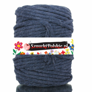Sznurek bawełniany skręcany GRANATOWY 10m 5mm