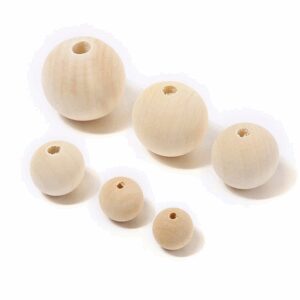 Korale kulki drewniane surowe decoupage 30mm 10szt