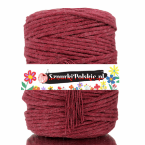 Sznurek bawełniany skręcany BORDOWY 20m 3mm