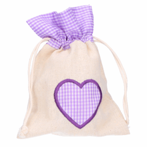 Woreczek jutowy z fioletowym sercem 1szt.
