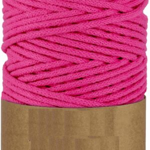 WAS Sznurek bawełniany z rdzeniem 100m 5mm - fuksja WAS